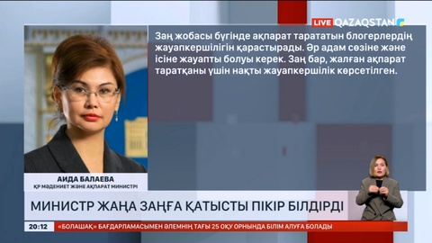 Мәдениет және ақпарат министрі жаңа заңға қатысты пікір білдірді