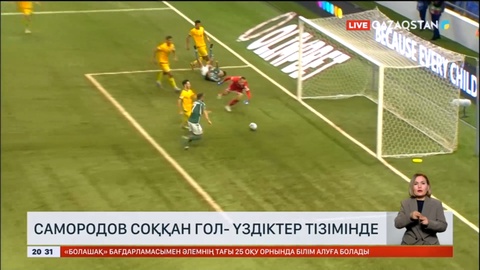 Футбол: Самородов соққан гол үздіктер тізімінде