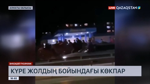 Қонаев қаласы маңында күре жолдың бойында көкпар өтті