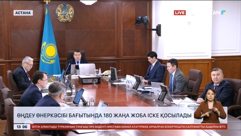 Қазақстанда өңдеу өнеркәсібі бағытында 180 жаңа жоба іске қосылады