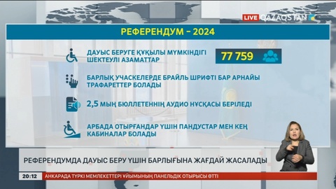 Референдумда дауыс беру үшін барлығына жағдай жасалады