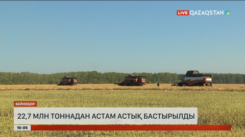 Қазақстанда 22,7 млн тоннадан астам астық бастырылды