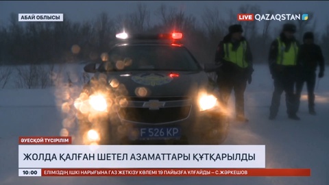 Абай облысында полиция аязда жолда қалған Моңғолия азаматтарына көмектесті
