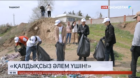 Ташкент маңындағы көл жағасында экологиялық акция өтті