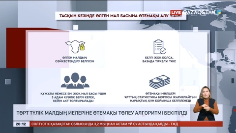 Төрт түлік малдың иелеріне өтемақы төлеу алгоритмі бекітілді