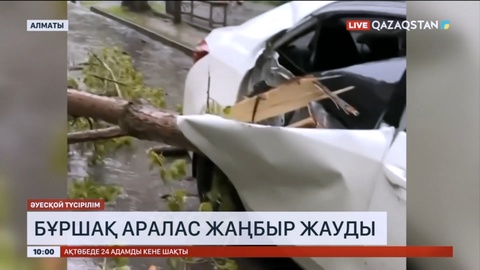 Алматыда бұршақ аралас жаңбыр жауды