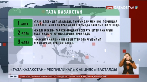«Таза Қазақстан» республикалық акциясы басталды
