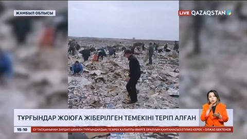Жамбыл облысында тұрғындар жоюға жіберілген темекіні теріп алған