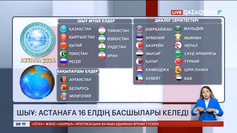 ШЫҰ: Астанаға 16 елдің басшысы келеді