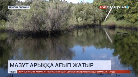 Щучинск қаласында Мазут арыққа ағып жатыр