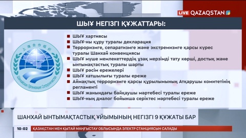 Шанхай ынтымақтастық ұйымының негізгі 9 құжаты бар