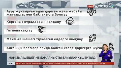 Маймыл шешегіне байланысты елімізде бақылау күшейтілді