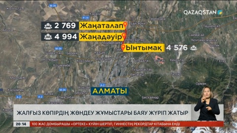 Алматы мен төрт елдімекенді жалғайтын жалғыз көпірдің жөндеу жұмыстары баяу жүріп жатыр