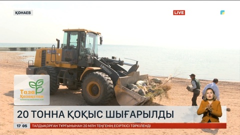 Қонаев қаласы жағажайларынан 20 тонна қоқыс шығарылды