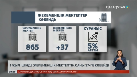 1 жыл ішінде жекеменшік мектептің саны 37-ге көбейді
