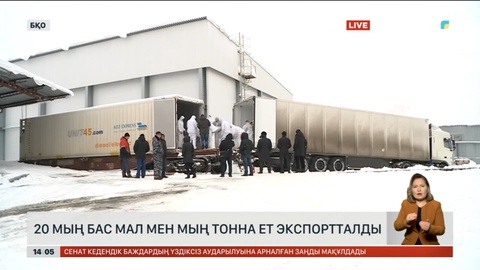 БҚО-нан 20 мың бас мал мен 1000 тонна ет экспортталған