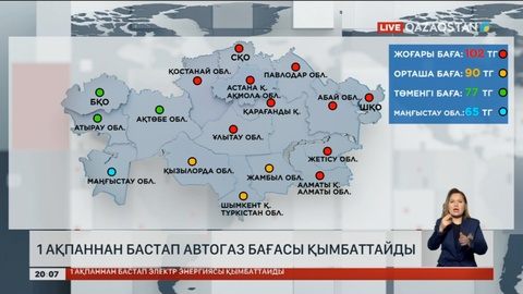 Елімізде 1 ақпаннан бастап автогаз бағасы қымбаттайды