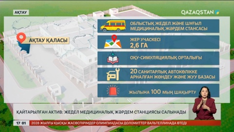 Қайтарылған актив: Ақтауда жедел медициналық жәрдем станциясы салынады