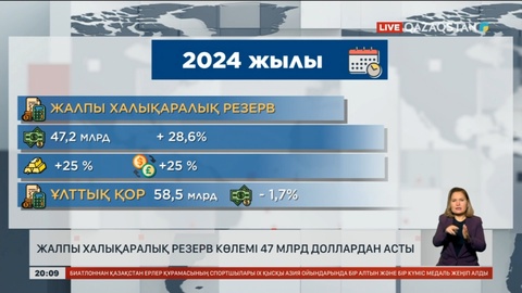 Жалпы халықаралық резерв көлемі 47 млрд доллардан асты