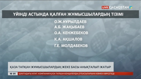 Ұлытау облысындағы шахта апаты: Қаза тапқан жұмысшылардың жеке басы анықталып жатыр