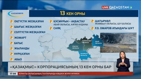 «Қазақмыс» корпорациясының 13 кен орны бар