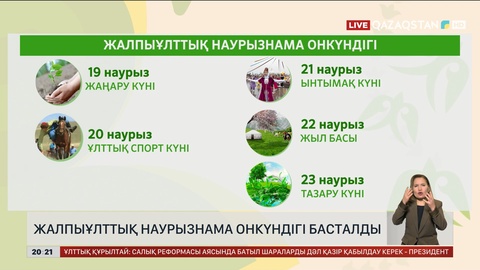 Елде жалпыұлттық наурызнама онкүндігі басталды
