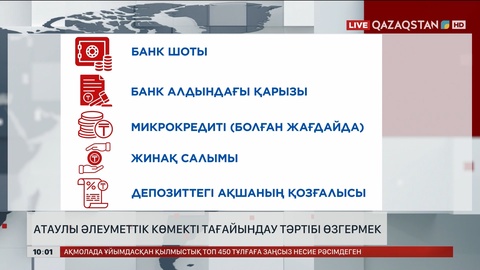 Атаулы әлеуметтік көмекті тағайындау тәртібі өзгермек