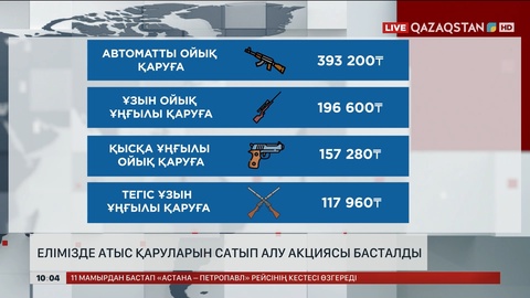 Елімізде атыс қаруларын сатып алу акциясы басталды