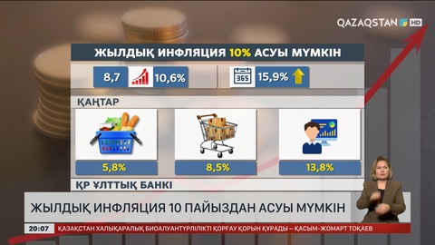 Жылдық инфляция 10 пайыздан асуы мүмкін