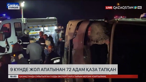 Түркияда 9 күнде жол апатынан 72 адам қаза тапқан