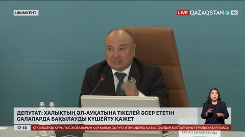 Депутат: Халықтың әл-ауқатына тікелей әсер ететін салаларда бақылауды күшейту қажет