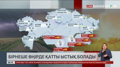 Бірнеше өңірде қатты ыстық болады