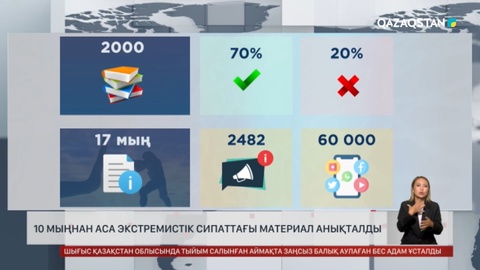 Елімізде 10 мыңнан аса экстремистік сипаттағы материал анықталды