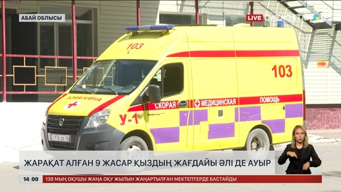 Үржардағы жол апатынан зардап шеккен 9 жасар қыздың жағдайы әлі ауыр