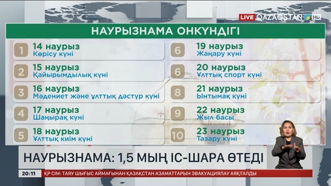 Наурыз мерекесіне орай елде 1 жарым мыңнан астам іс-шара өтеді