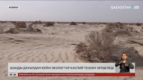 Шаңды дауылдан кейін экологтар Каспий теңізін зерделеді