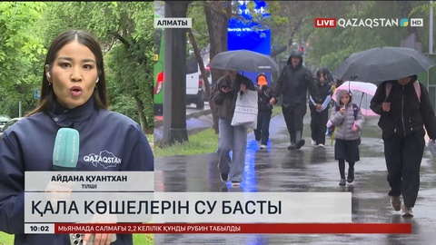 Алматыда қала көшелерін су басты