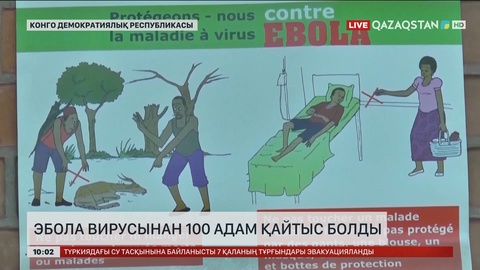 Конгода эбола вирусынан 100 адам қайтыс болды