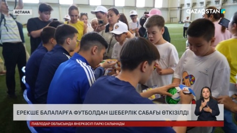 «Астана» футболшылары ерекше балаларға шеберлік сабағын өткізді