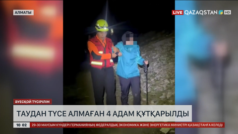 Алматыда таудан түсе алмаған 4 адам құтқарылды