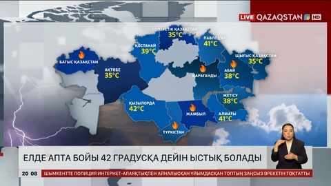 Елде апта бойы 42 градусқа дейін ыстық болады