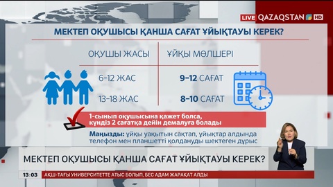 ДСМ: Мектеп оқушысы ұйқы режимін сақтауы керек