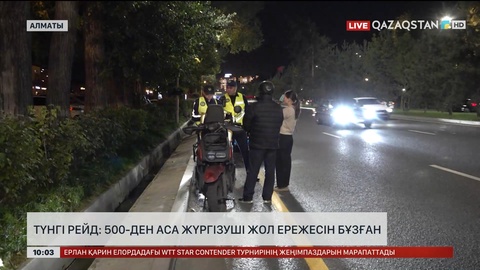 Түнгі рейд: Алматыда 500-ден аса жүргізуші жол ережесін бұзған