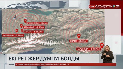 Алматыда екі рет жер дүмпуі болды