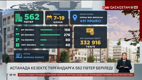 Астанада кезекте тұрғандарға 562 пәтер беріледі