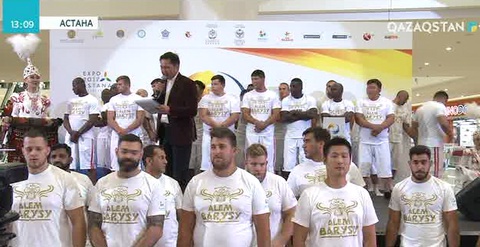 Әлем Барысы» бәсекесіне қатысатын палуандар салмақ өлшеу рәсіміне қатысты