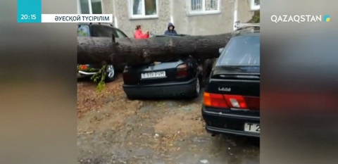 Петропавлда дүлей дауыл тұрғындарды әбігерге салды