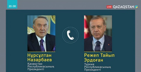 Нұрсұлтан Назарбаев Режеп Тайип Ердоғанмен телефон арқылы сөйлесті