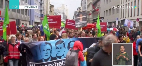 Германияның Мюнхен қаласында басқарушы партия саясатына қарсы шеру өтті