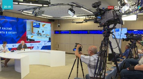 Мәскеу-Астана-Баку шаһарларының арасында Ақтауда өтетін саммитке қатысты телекөпір өтті
